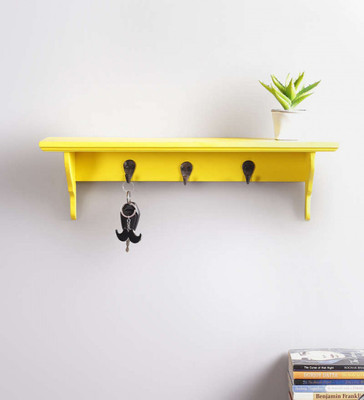 

La Stella Floating shelf Wooden, MDF Wall Shelf(Number of Shelves - 1, Yellow)