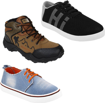 

Chevit Men's Trio Pack Of 3 Running Shoes With, Sneakers For Men(Multicolor
