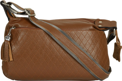 

R&L Women Casual Tan Genuine Leather Sling Bag