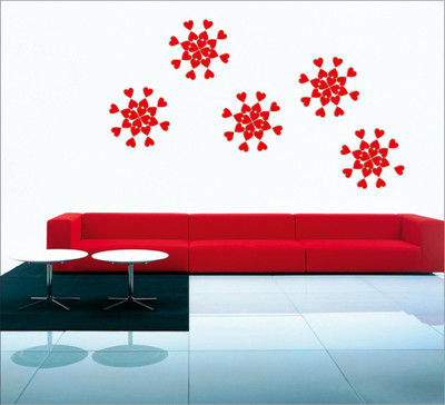 

Wall1ders  3D Acrylic Sticker Sticker(Pack of 100, Red