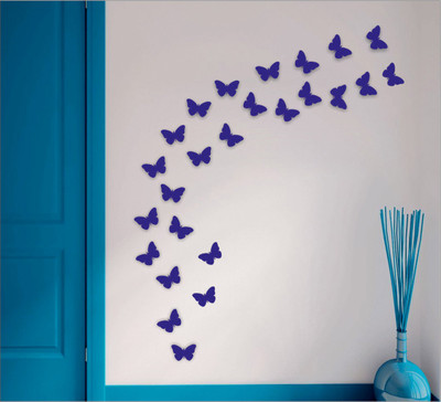 Wall1ders  3D Acrylic Sticker Sticker(Pack of 25, Blue
