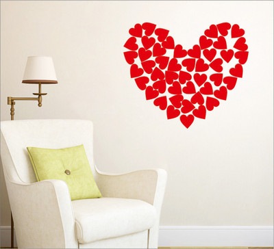 

Wall1ders  3D Acrylic Sticker Sticker(Pack of 50, Red