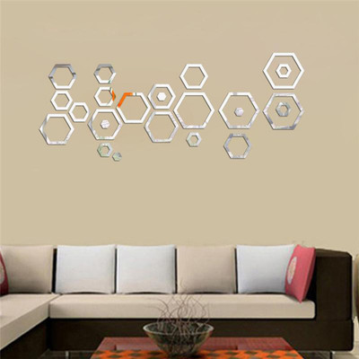 Wall1ders  3D Acrylic Sticker Sticker(Pack of 24, Silver