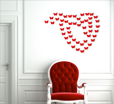 

Wall1ders  3D Acrylic Sticker Sticker(Pack of 50, Red