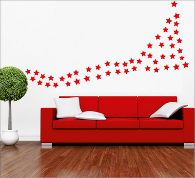 

Wall1ders  3D Acrylic Sticker Sticker(Pack of 70, Red