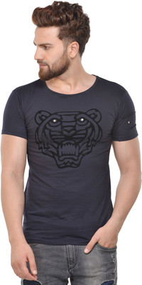 acomharc Printed Men Round Neck Black T-Shirt acomharc Printed Men Round Neck Black T-Shirt