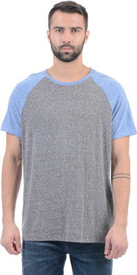 AEROPOSTALE Solid Men Round Neck Blue, Grey T-Shirt AEROPOSTALE Solid Men Round Neck Blue, Grey T-Shirt