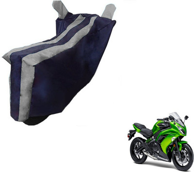 MOCKHE Two Wheeler Cover for Kawasaki(Ninja, Black, Silver)