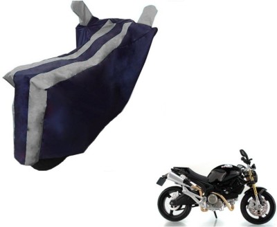 MOCKHE Two Wheeler Cover for Ducati(Monster 82, Black, Silver)