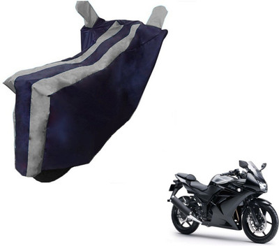 MOCKHE Two Wheeler Cover for Kawasaki(Ninja 250, Black, Silver)
