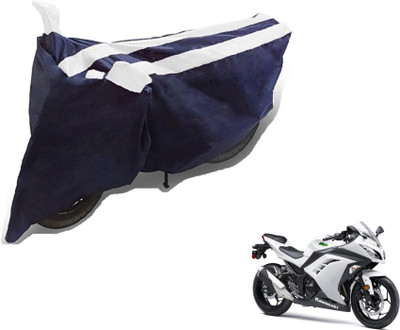 MOCKHE Two Wheeler Cover for Kawasaki(Ninja 300, Black, White)