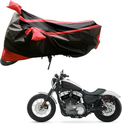 Purpleheart Two Wheeler Cover for Harley Davidson(XL 1200, Black, Red)