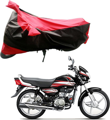 Purpleheart Two Wheeler Cover for Hero(HF Deluxe, Black, Red)