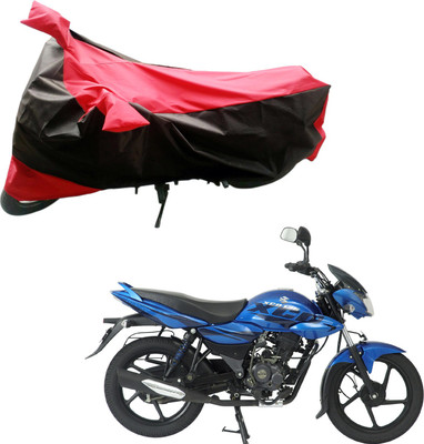 Purpleheart Two Wheeler Cover for Bajaj(Discover 125 DTS-i, Black, Red)