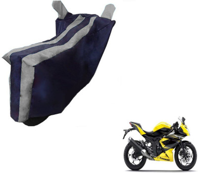 MOCKHE Two Wheeler Cover for Kawasaki(Ninja, Black, Silver)