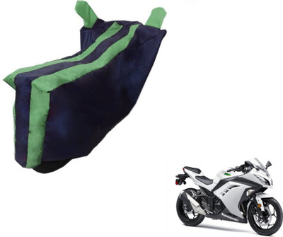 MOCKHE Two Wheeler Cover for Kawasaki(Ninja 300, Black, Green)