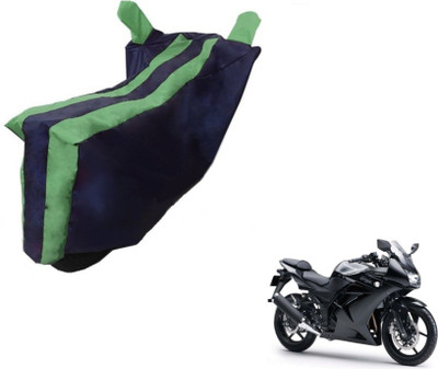 MOCKHE Two Wheeler Cover for Kawasaki(Ninja 250, Black, Green)