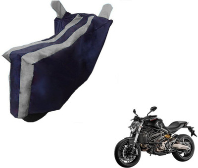 MOCKHE Two Wheeler Cover for Ducati(Monster 821, Black, Silver)