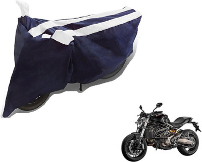 MOCKHE Two Wheeler Cover for Ducati(Monster 821, Black, White)