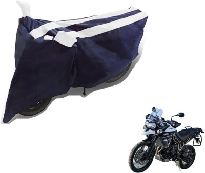 MOCKHE Two Wheeler Cover for Triumph(Tiger 800 XCA, Black, White)