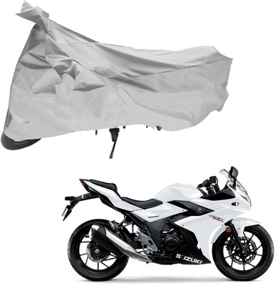 

Purpleheart Two Wheeler Cover for Suzuki(Gixxer, Silver)
