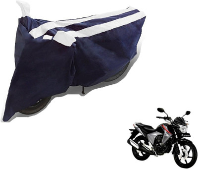 MOCKHE Two Wheeler Cover for Honda(Unicorn Dazzler, Black, White)