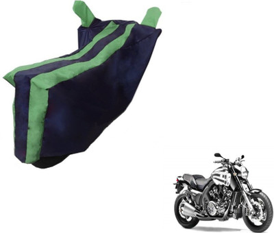 MOCKHE Two Wheeler Cover for Yamaha(VMAX, Black, Green)