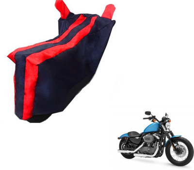 MOCKHE Two Wheeler Cover for Harley Davidson(XL 1200, Black, Red)
