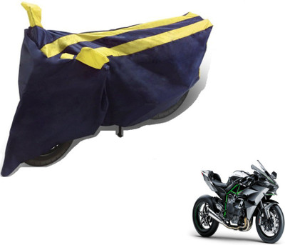 MOCKHE Two Wheeler Cover for Kawasaki(Ninja, Black, Yellow)