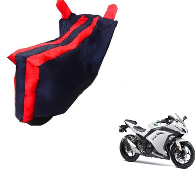 MOCKHE Two Wheeler Cover for Kawasaki(Ninja 300, Black, Red)