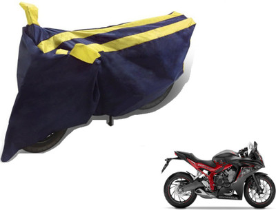 MOCKHE Two Wheeler Cover for Honda(CBR 650F, Black, Yellow)
