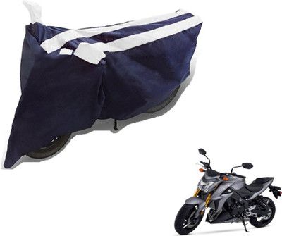 MOCKHE Two Wheeler Cover for Suzuki(GSX, Black, White)