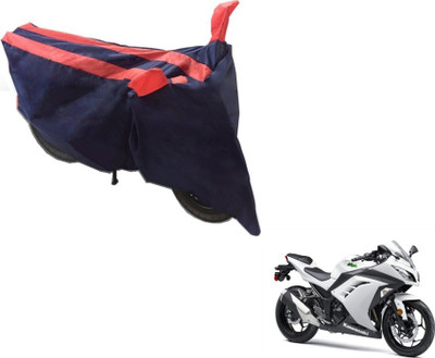MOCKHE Two Wheeler Cover for Kawasaki(Ninja 300, Black, Orange)