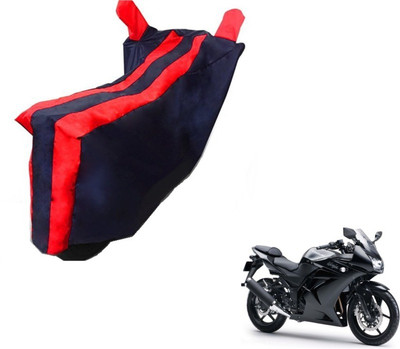 MOCKHE Two Wheeler Cover for Kawasaki(Ninja 250, Black, Red)