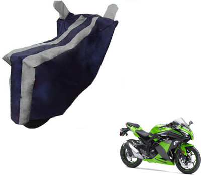 MOCKHE Two Wheeler Cover for Kawasaki(Ninja, Black, Silver)