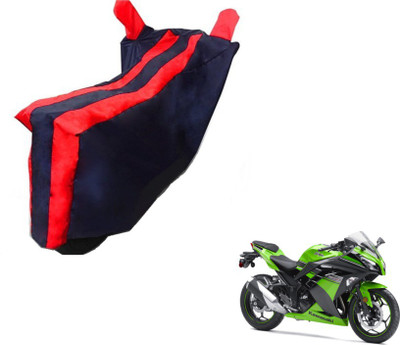 MOCKHE Two Wheeler Cover for Kawasaki(Ninja, Black, Red)