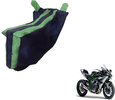 MOCKHE Two Wheeler Cover for Kawasaki(Ninja, Black, Green)