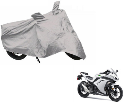 MOCKHE Two Wheeler Cover for Kawasaki(Ninja 300, Silver)