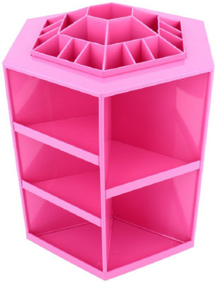 

BESDEALS.IN 360Degrees Cosmetic Rack Makeup Vanity Box(Pink, White)