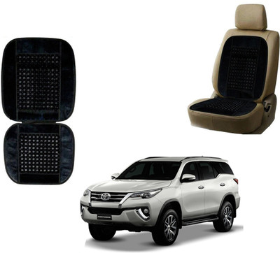 AUTO PEARL Polyester, Cotton Seating Pad For  Toyota Fortuner(Front Seats Black)