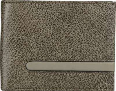 

Walletsnbags Men Grey Genuine Leather Wallet(6 Card Slots)