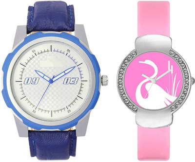 

VALENTIME VL41VT24 New Latest Stylish Designer Collection Leather Combo Diamond Couple Fancy Casual Best Offer Watch - For Men & Women