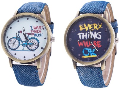 Keepkart Unique Blue Leather Strap Combo Pack Limited Edition Watches For Woman And Girls Watch  - For Girls   Watches  (Keepkart)