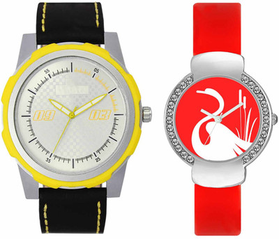 

VALENTIME VL43VT25 New Latest Stylish Designer Collection Leather Combo Couple Fancy Diamond Casual Best Offer Watch - For Men & Women