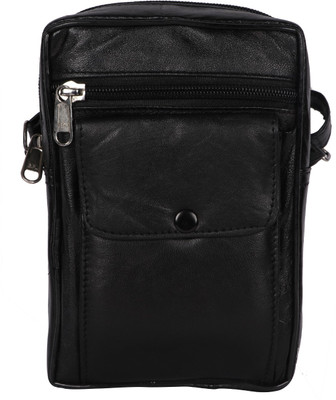 

Greatech Leather Cross Body Sling Bag Waterproof Sling Bag(Black, 9 inch)