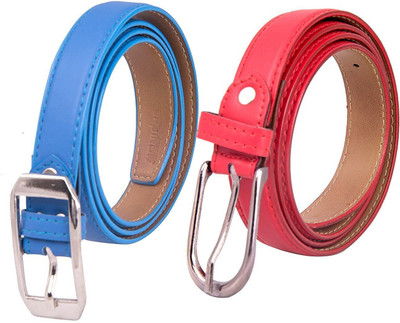 

amicraft Girls Casual, Party Blue, Red Artificial Leather Belt