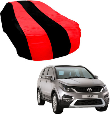 Purpleheart Car Cover For Tata Hexa (Without Mirror Pockets)(Black, Red)
