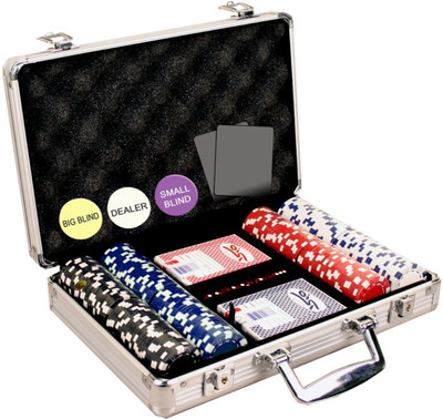 

EZ Life 200 Poker Chips - 11.5gm per Chip and Cards Set with Aluminium Case(Multicolor)