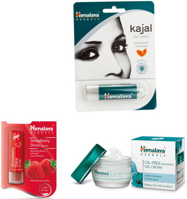

Himalaya Strawberry Shine Lip Care, Oil Free Radiance Gel Cream, Kajal Eye Definer(Set of)