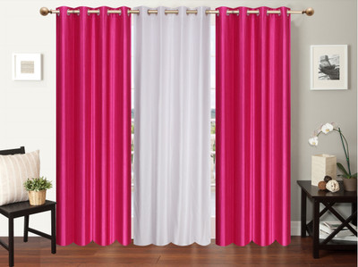 

Furnishing Zone 213 cm (7 ft) Polyester Door Curtain (Pack Of 3)(Plain, Pink, White)